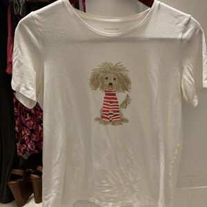 Banana Republic Classic White Tee with Dog